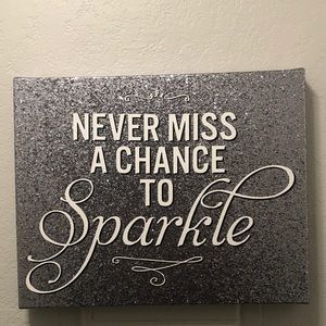 never miss a chance to sparkle glitter wall decor